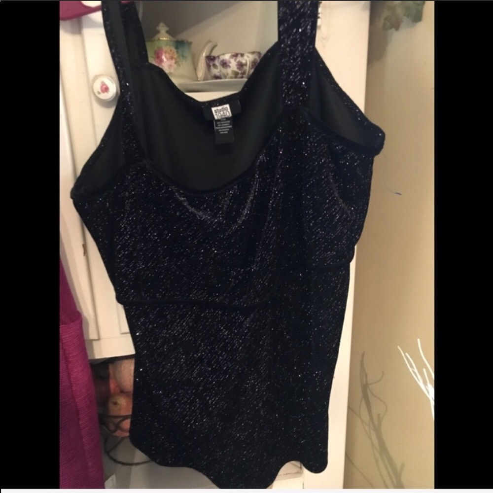 Studio 1940 Black/Purple sparkle tank